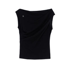 Unique SEI ellagross is the same Korean versatile off-the-shoulder neckline slim vest sleeveless top