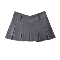 liviahome American retro preppy style skirt slimming A-line pleated skirt autumn and winter style