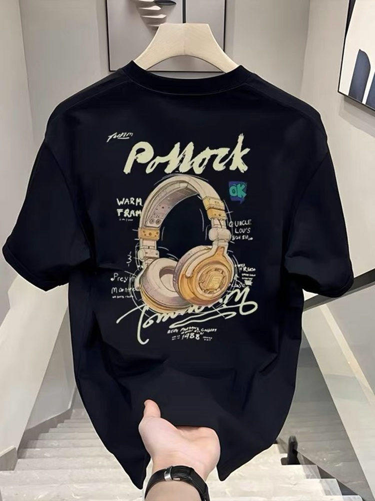 Big-name foreign trade counter tail goods leakage ~ summer tide brand heavyweight cotton short-sleeved T-shirt men's and women's loose plus-size tops