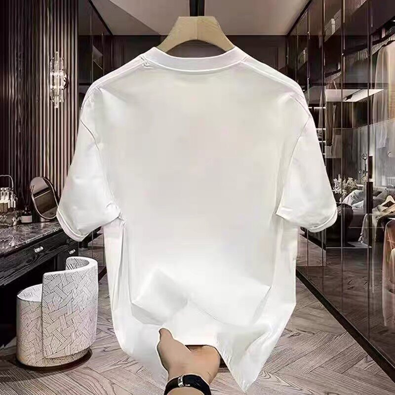 Big-name foreign trade counter tail goods leakage ~ summer tide brand heavyweight cotton short-sleeved T-shirt men's and women's loose plus-size tops
