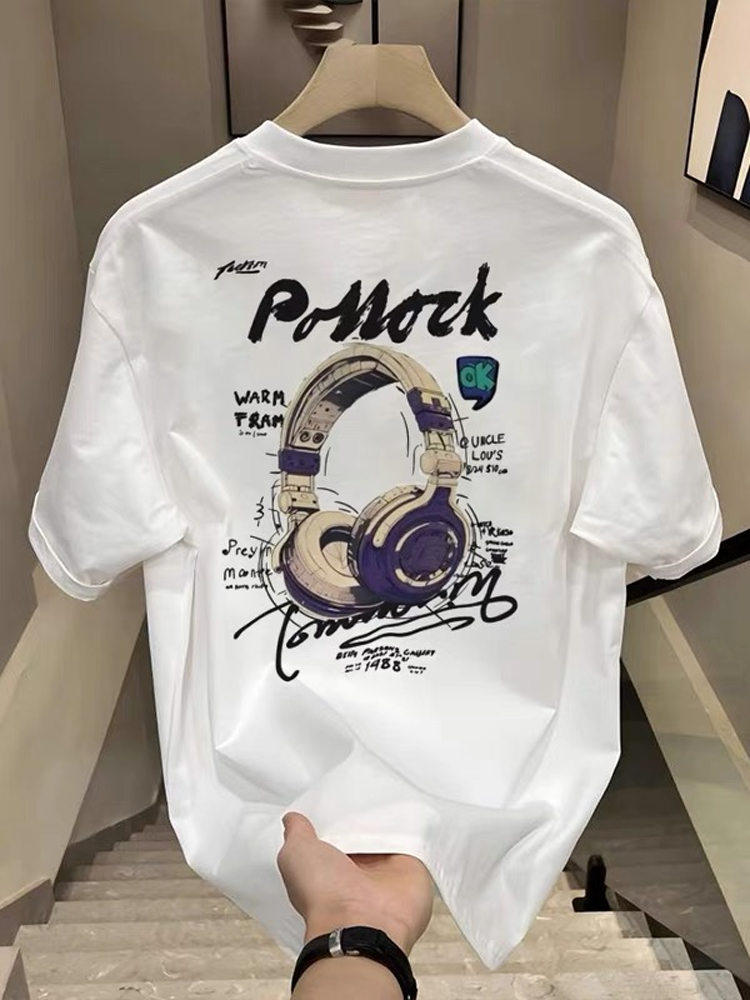 Big-name foreign trade counter tail goods leakage ~ summer tide brand heavyweight cotton short-sleeved T-shirt men's and women's loose plus-size tops