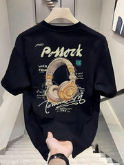 Big-name foreign trade counter tail goods leakage ~ summer tide brand heavyweight cotton short-sleeved T-shirt men's and women's loose plus-size tops