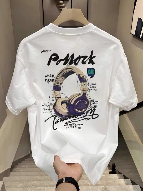 Big-name foreign trade counter tail goods leakage ~ summer tide brand heavyweight cotton short-sleeved T-shirt men's and women's loose plus-size tops