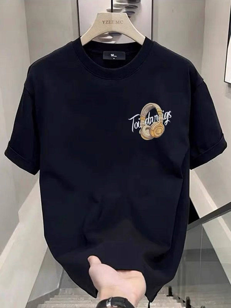 Big-name foreign trade counter tail goods leakage ~ summer tide brand heavyweight cotton short-sleeved T-shirt men's and women's loose plus-size tops